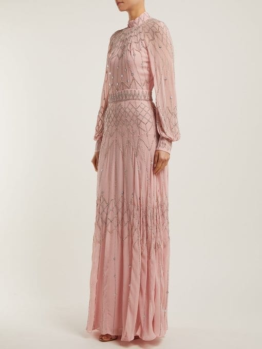 TEMPERLEY LONDON Glide Sequinned Georgette Pink Gown 4
