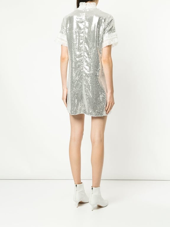 MACGRAW Electric Dream Sequinned Silver / Ivory Dress