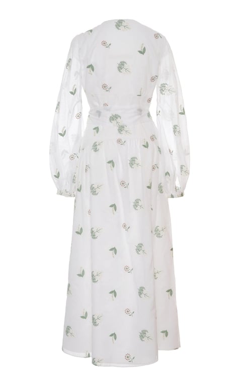 MARKARIAN Exclusive Zenia Embroidered Cotton Midi Wrap Dress