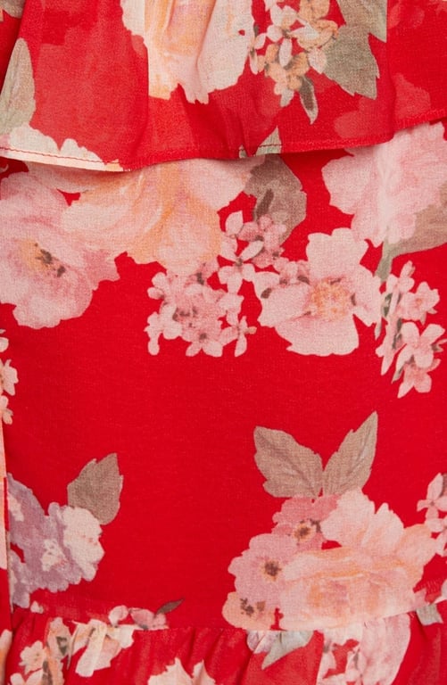 RACHEL PARCELL Floral Ruffle Shirt Dress