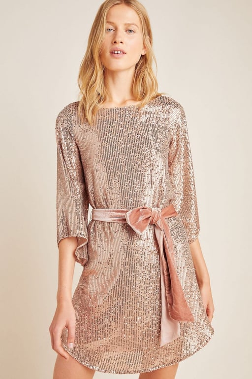 ANTHROPOLOGIE Starling Sequined Tunic Dress