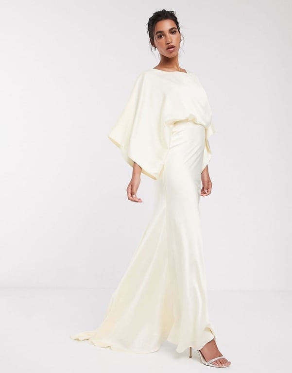 ASOS EDITION Kimono Plunge Back Maxi Wedding Dress