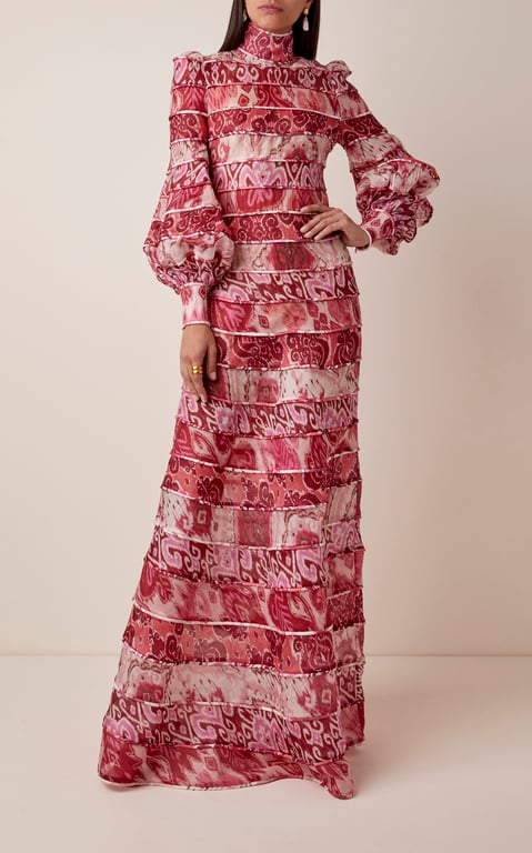 ZIMMERMANN Wavelength Tiered Printed Silk Dress - We Select Dresses