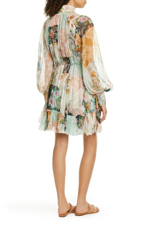 zimmermann wavelength long sleeve mini