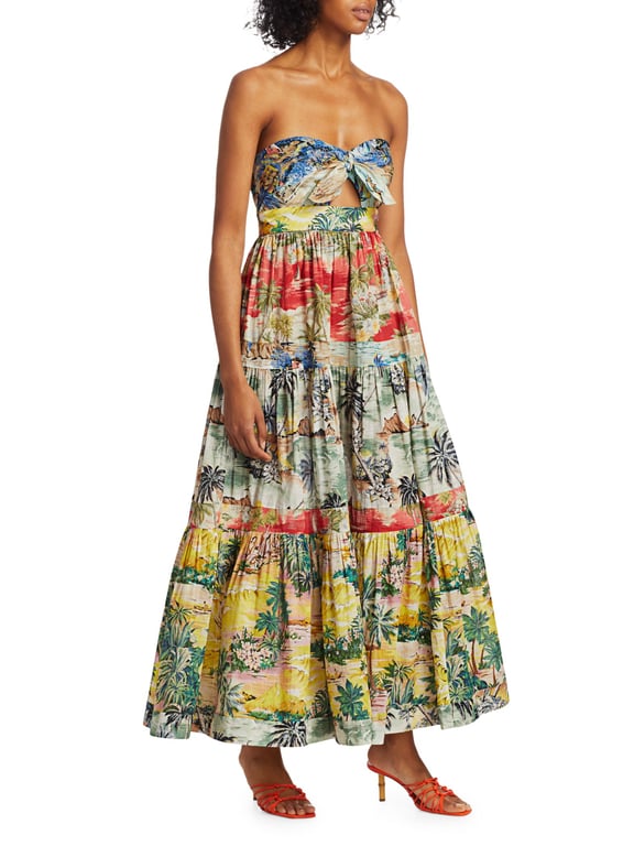 ZIMMERMANN Juliette Tie Printed Maxi Dress - We Select Dresses