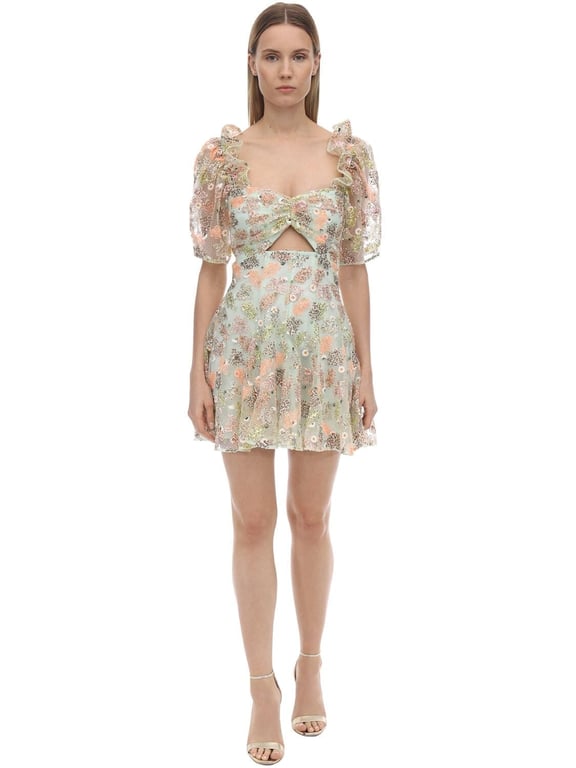 ALICE MCCALL Sequined Lace Mini Dress