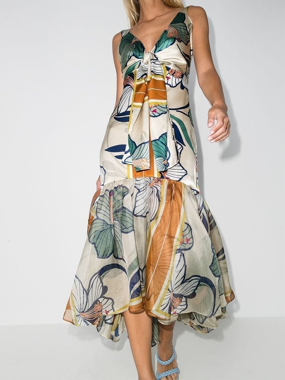 SILVIA TCHERASSI Floral-print Midi Dress
