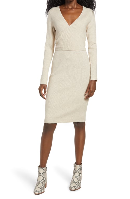 LEITH Wrap It Up Sweater Dress