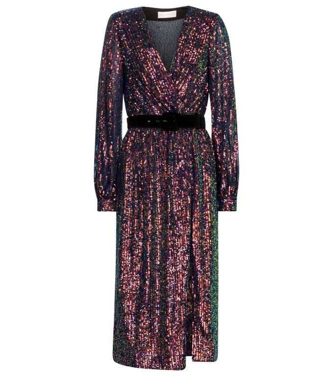 REBECCA VALLANCE Roxbury Sequined Midi Dress
