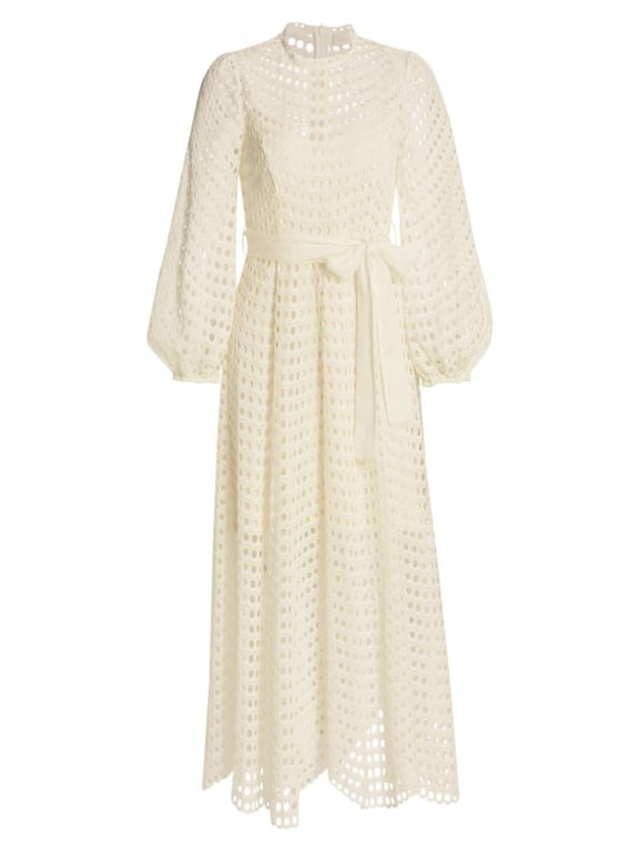 zimmermann poppy eyelet midi dress