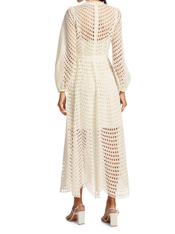 zimmermann poppy eyelet midi dress