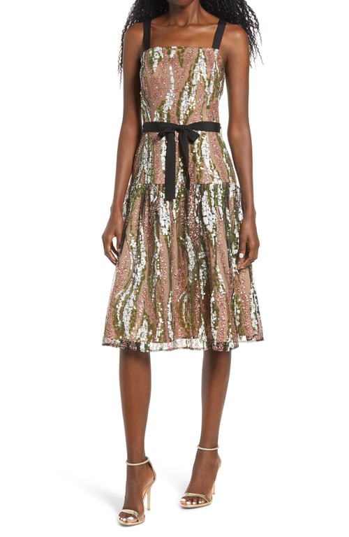 HARLYN Sequin Embroidered Cocktail Dress