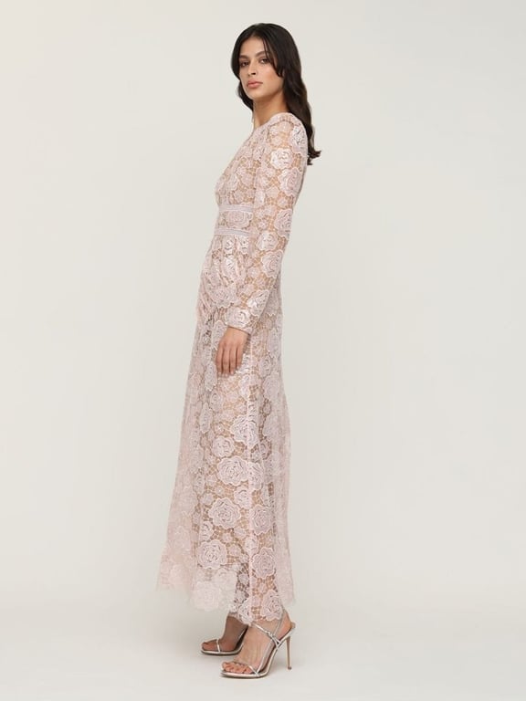 SELF-PORTRAIT Rose Lace Midi Dress