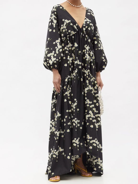 BERNADETTE Millicent Floral-print Taffeta Dress
