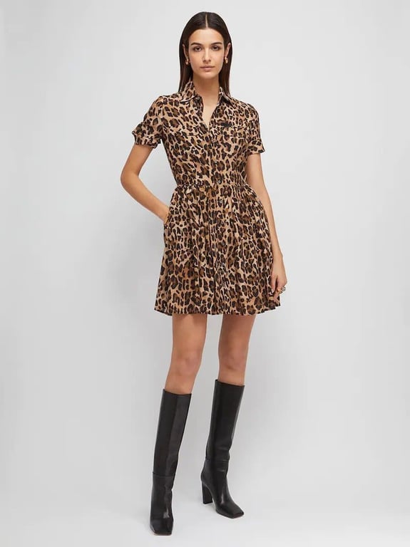 DSQUARED2 Leopard Print Crepe De Chine Dress