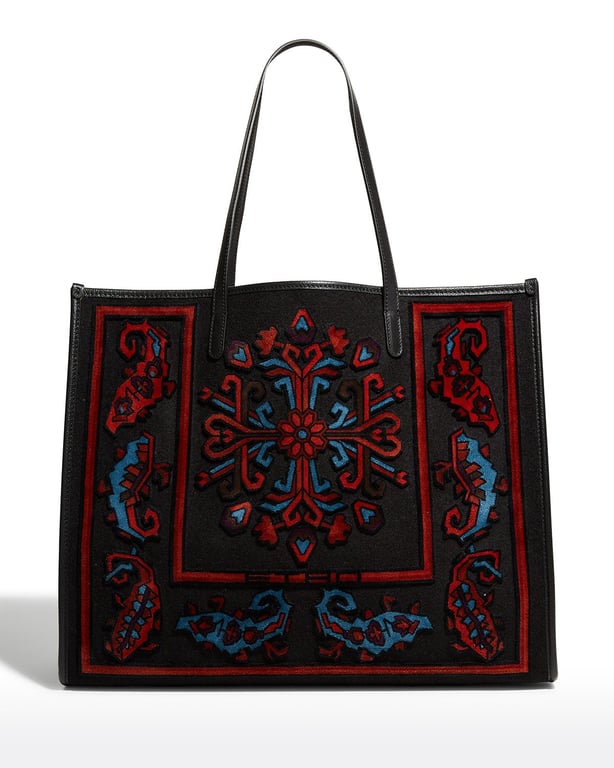 ETRO Globetrotter Embroidered Shopper Tote Bag
