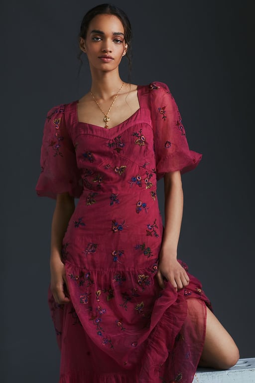 We Select … LET ME BE Embroidered Maxi Dress