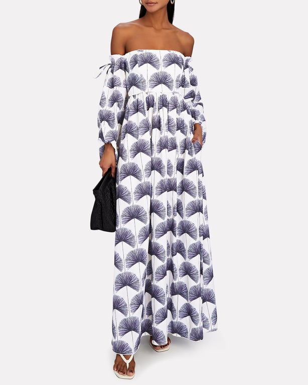 AGUA BY AGUA BENDITA Alheli Off-The-Shoulder Cotton Maxi Dress
