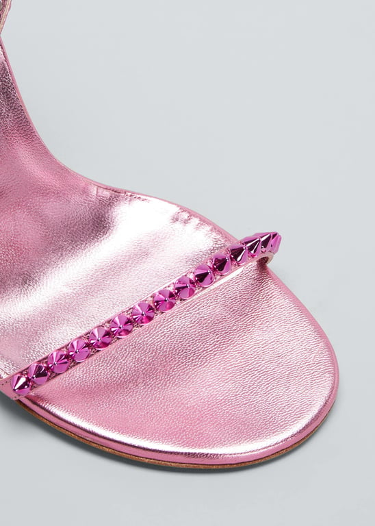 so me red sole spike metallic leather sandals
