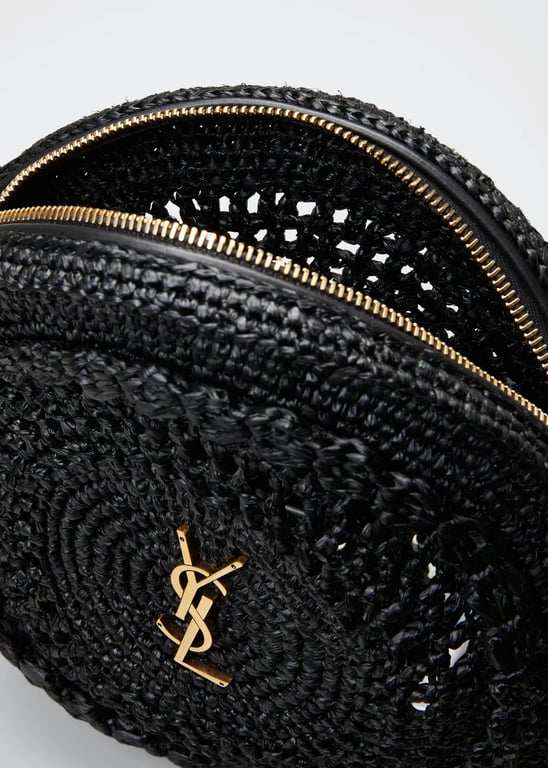 ysl round raffia crossbody bag