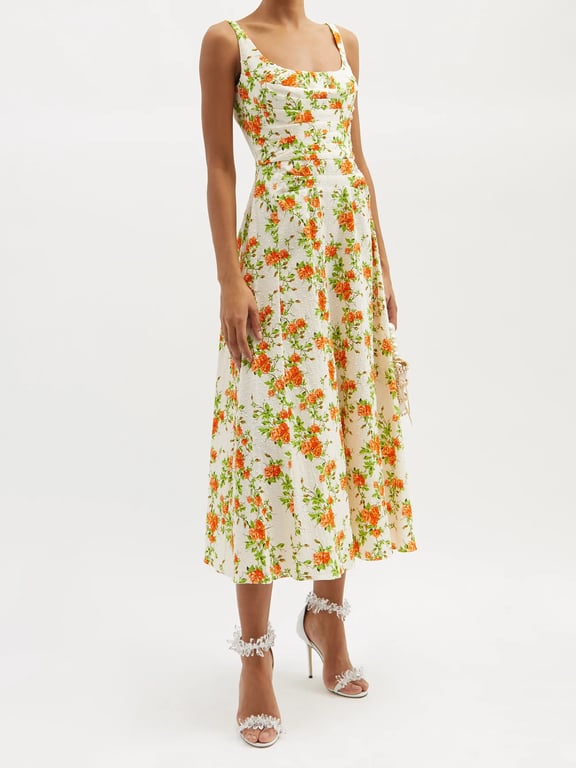 EMILIA WICKSTEAD Angela Floral-print Poplin Midi Dress