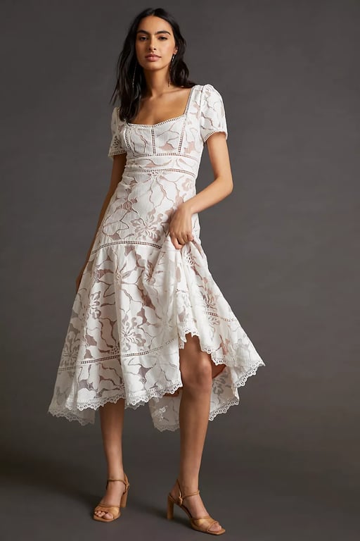 ANTHROPOLOGIE Slim Lace Maxi Dress