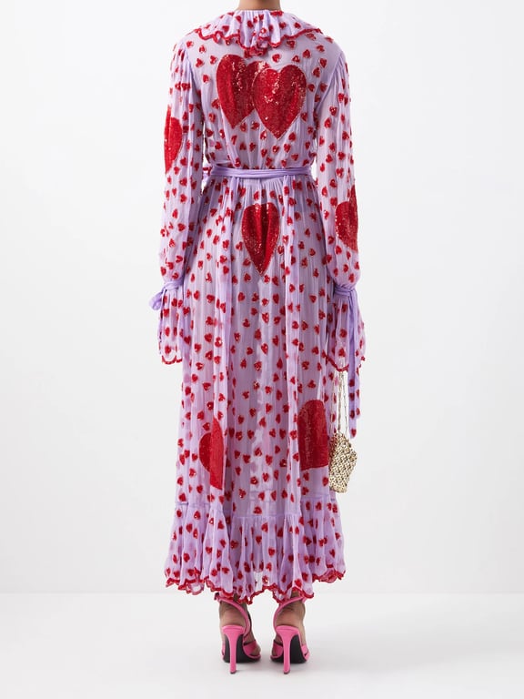 ASHISH Valentine Sequinned Organza Wrap Dress