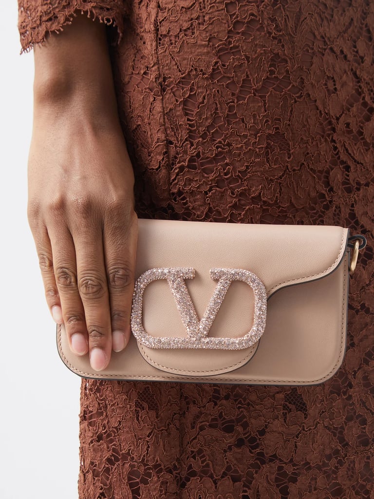 VALENTINO GARAVANI Locò Crystal-embellished Leather Shoulder Bag | BountyCanarias