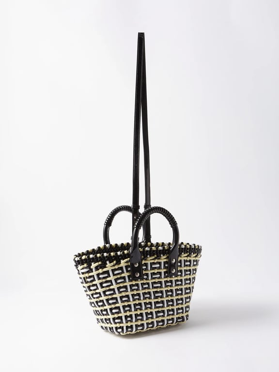 BALENCIAGA Bistro XS Woven Faux-leather Basket Bag