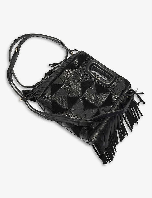 MAJE Mini M Patchwork Leather Top-handle Bag