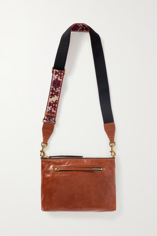 ISABEL MARANT Nessah Crinkled Glossed-leather Shoulder Bag