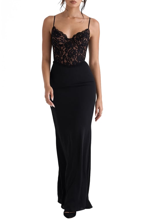 HOUSE OF CB Cara Corset Illusion Lace Underwire Cocktail Dress - We 