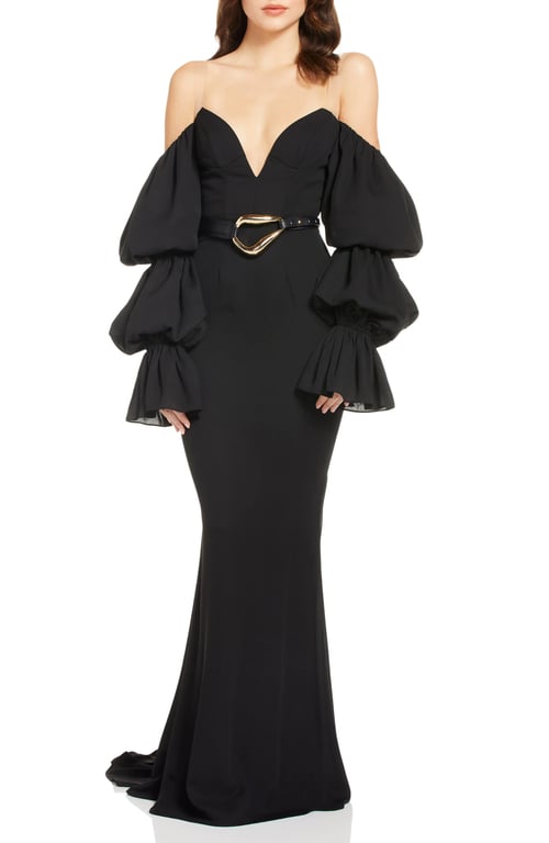 katie may strapless gown