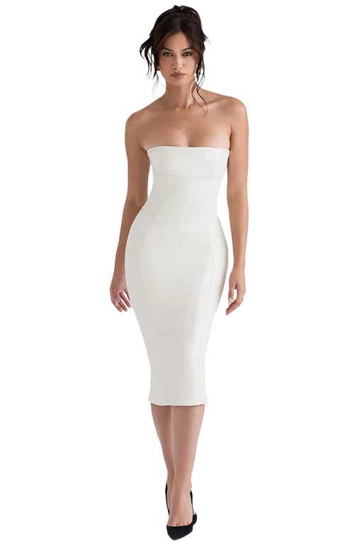 HOUSE OF CB Camilla Strapless Faux Leather Body-Con Dress