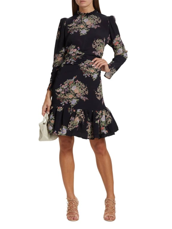 BYTIMO Festive Floral Ruched Dress