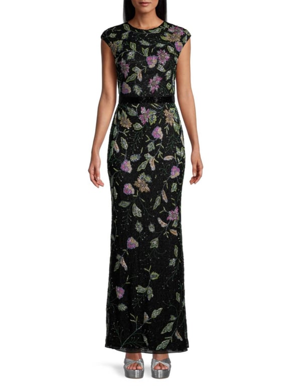 mac duggal drop beaded column gown