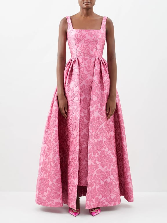 EMILIA WICKSTEAD Spencer Gathered Floral-cloqué Gown