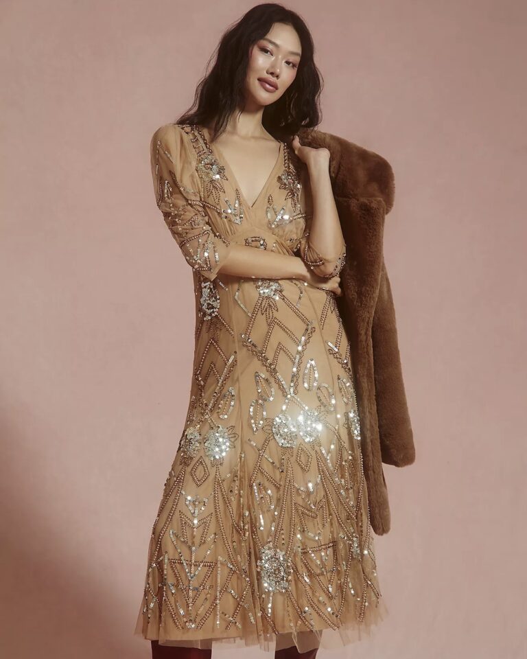long sleeves warm  medium length dress main image 1
