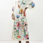 Meagan Abstract-print Linen Maxi Dress Thumbnail 1