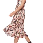 Thea Floral Print Pleated Midi Dress Thumbnail 2