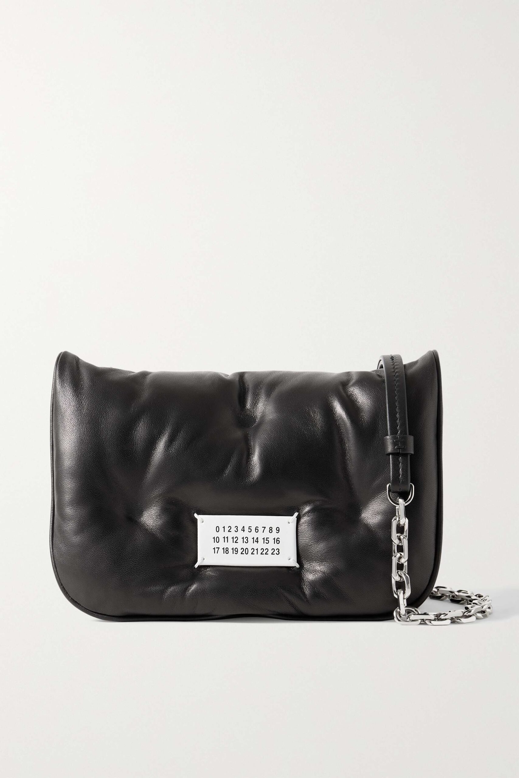 Maison Margiela Gram slam leather Shoulder Bag Calendar tag with pouch S61WG0034 black