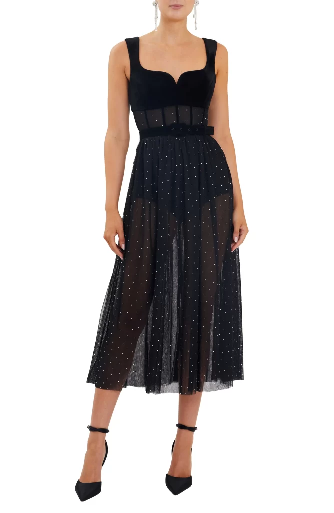 Lilah Diamante Midi Dress Full Size Image 1