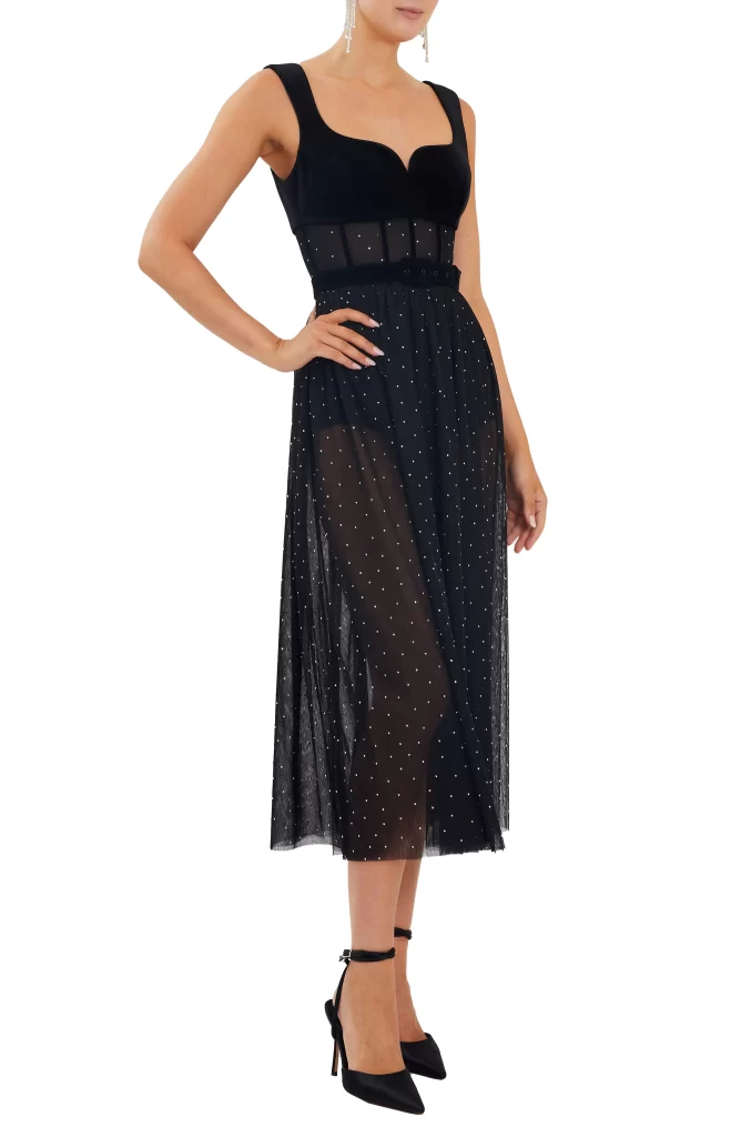 Lilah Diamante Midi Dress Full Size Image 4