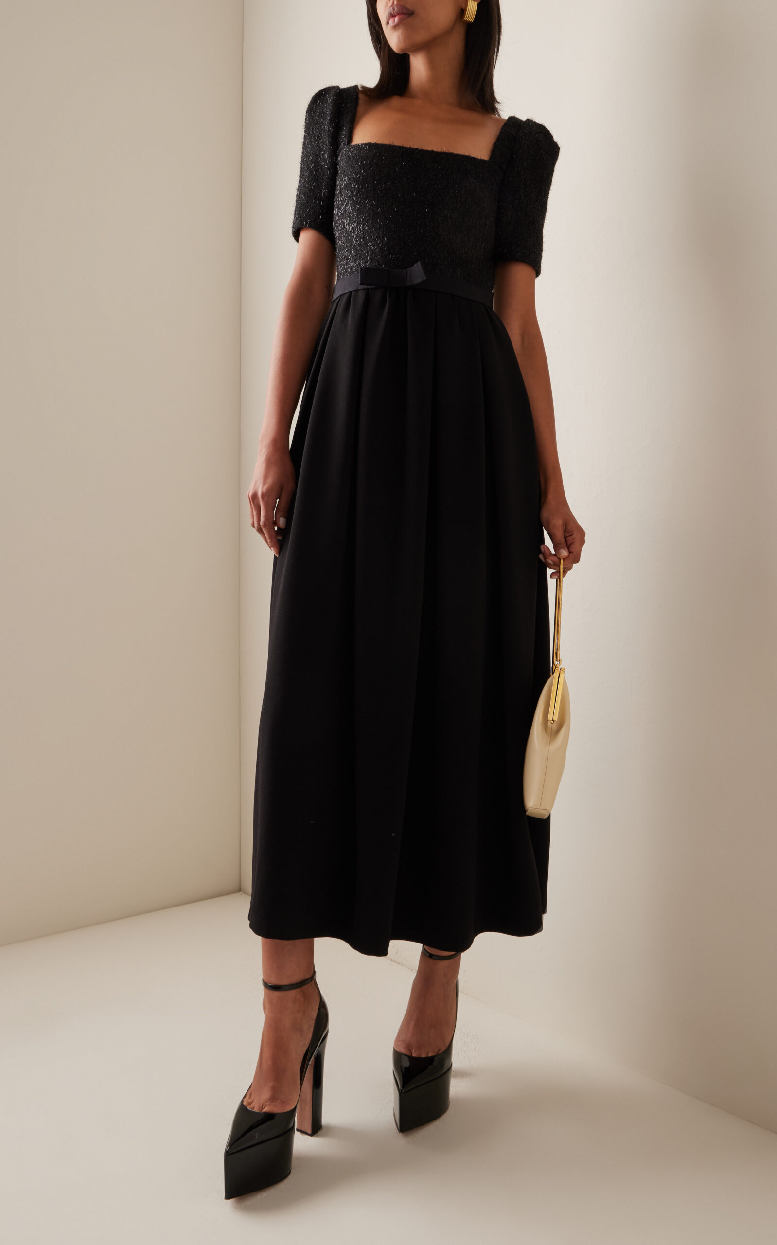 SELFPORTRAIT Tinsel Tweed Midi Dress We Select Dresses