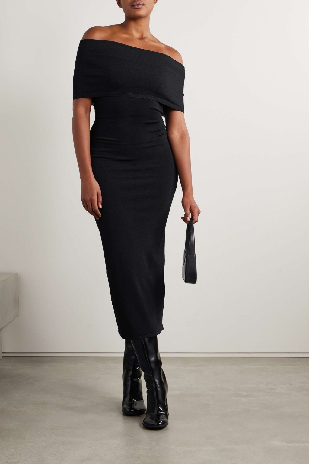 WARDROBE NYC Offtheshoulder Stretchjersey Midi Dress We Select Dresses