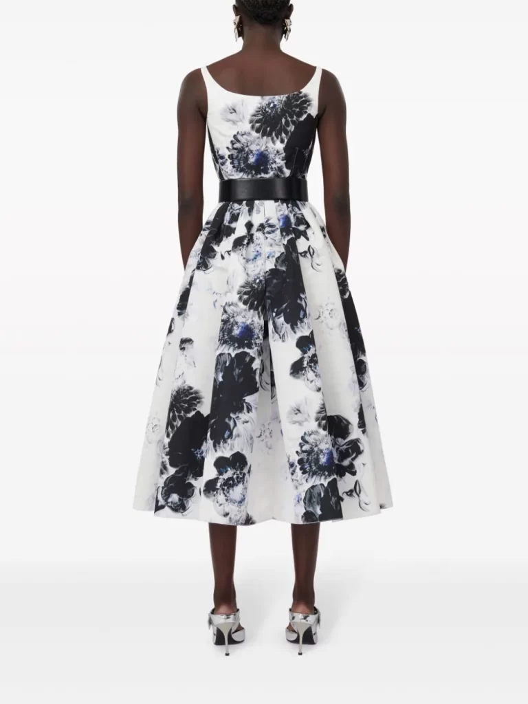 Chiaroscuro-print Midi Dress Full Size Image 4