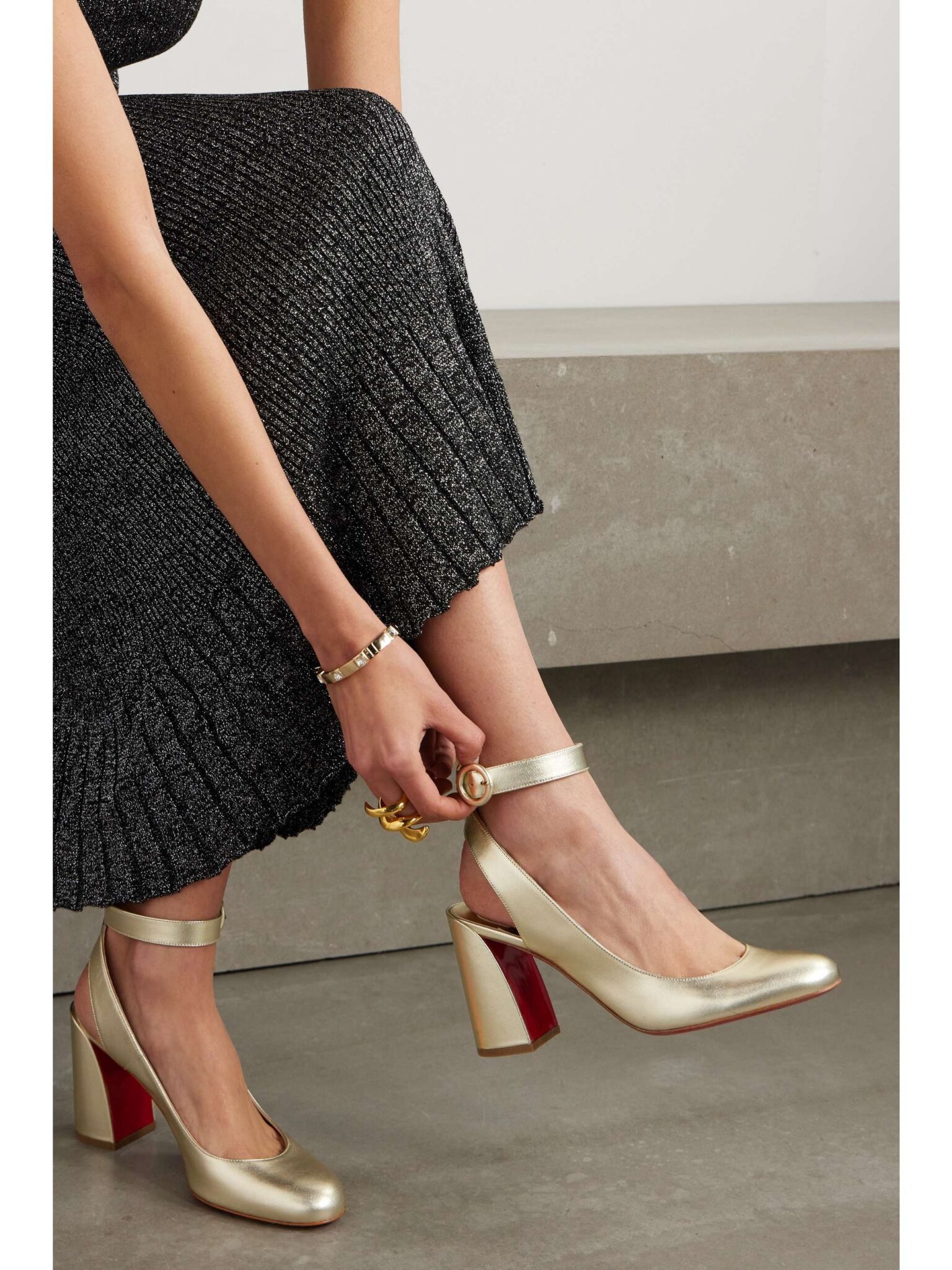 CL Miss Sab Sling Pumps 85mm Nappa Leather Black