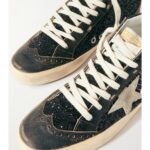 Mid Star Suede And Leather-trimmed Distressed Glittered Faux Leather Sneakers Thumbnail 4