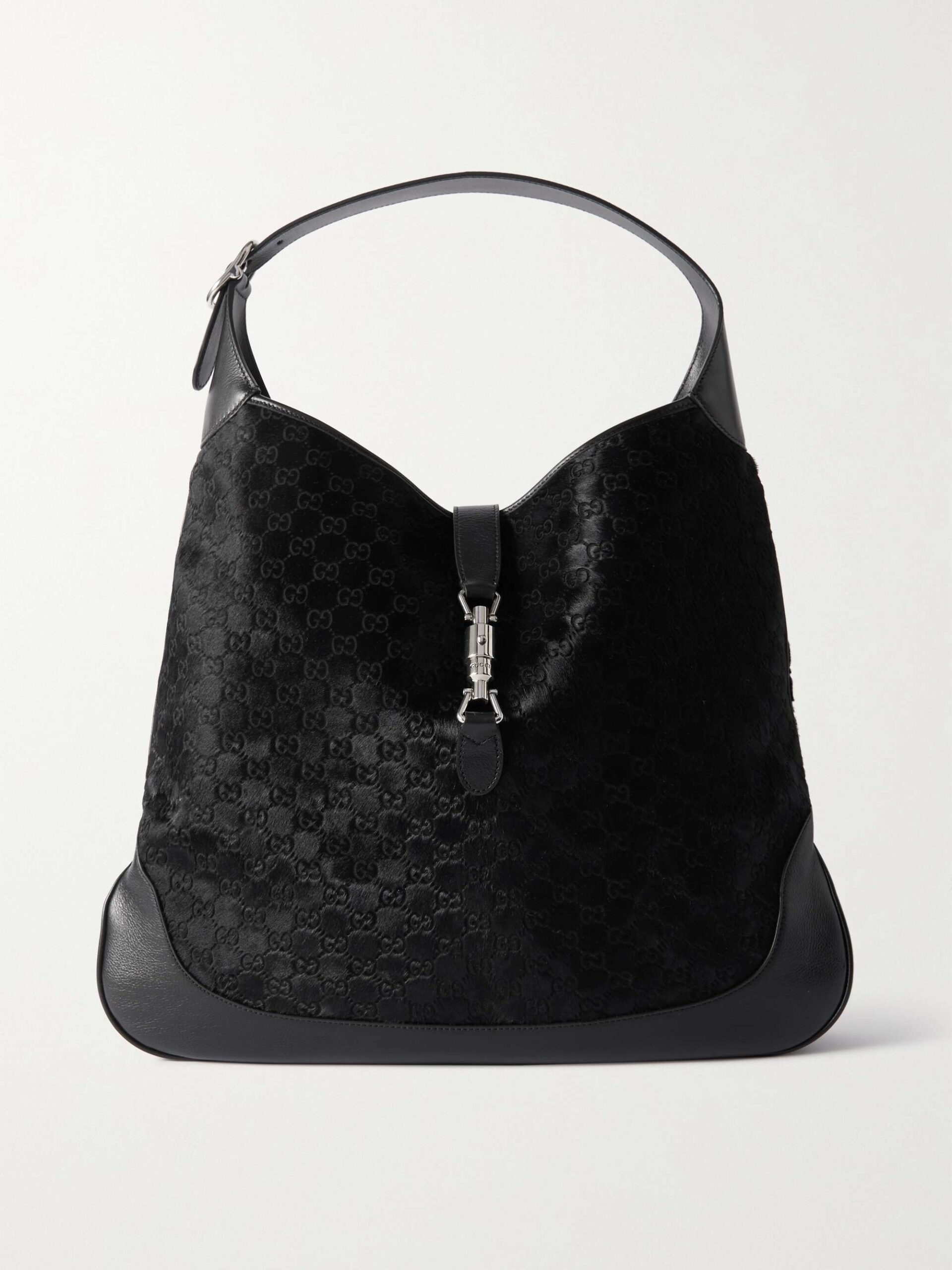 GUCCI 26S JACKIE SLIM SHOULDER BAG 27 IN DARK BROWN CALFSKIN