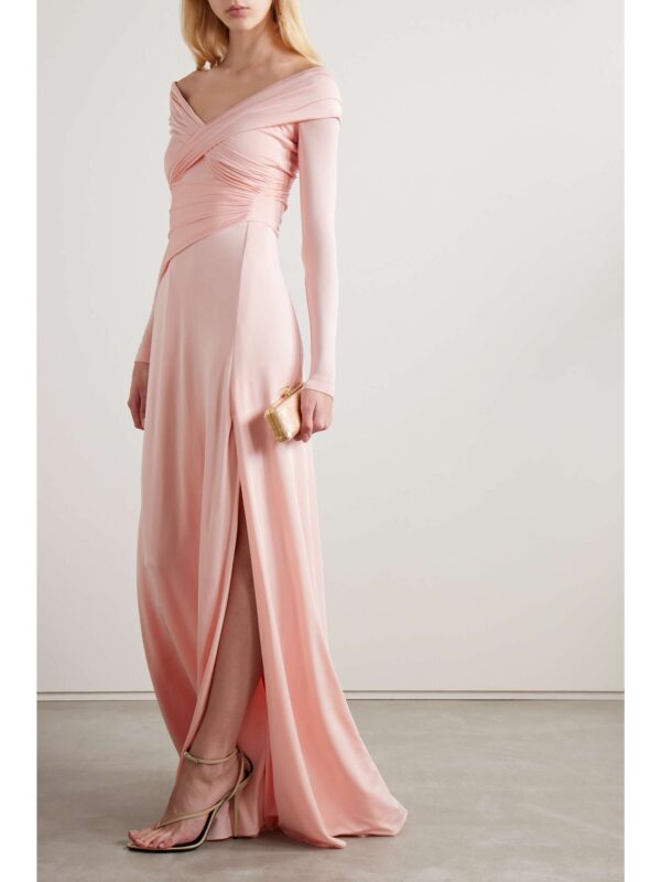 RALPH LAUREN Off-the-shoulder Ruched Stretch-jersey Gown - We Select ...